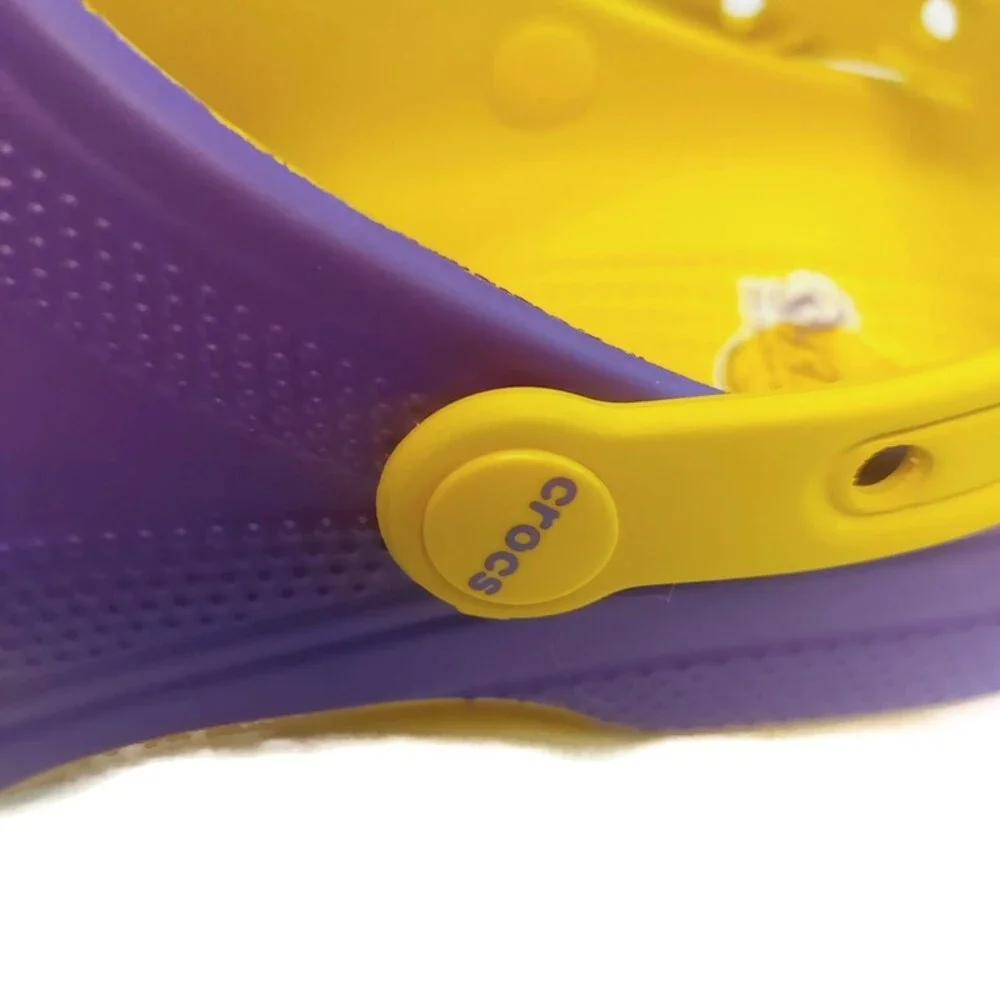 CROCS Mens 7 Womens 9 Slip On Clogs Los Angeles Lakers Sandals Shoes Purple Gold